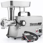 STX International Turboforce HD (Heavy Duty) 3500 Series 6-in-1 Electric Meat Grinder | Sausage Stuffer | Kubbe Maker | Foot Pedal | 5 Grinding Plates | Stainless Steel Blades & More Included