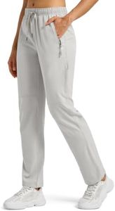 Willit Women's Hiking Pants Quick Dry Cargo Pants Lightweight Water Resistant Travel Golf Pockets Light Gray XXL