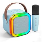 SHRISELL Machine for Kids Adults, Portable Bluetooth Mini Karaoke Microphone Singing Speaker with1 Wireless Mic and Light,Gifts