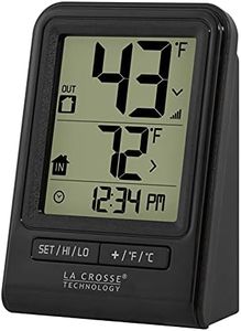 La Crosse Technology 308-1409BT-CBP Wireless Temperature & Humidity Station with Time, Black