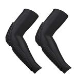 GUOZI Arm Elbow Sleeves, [2 Pack] Honeycomb Crashproof Arm Elbow Pads, Basketball Shooting Sleeve, Sports Compression Arm Upgrade Protection for Basketball Baseball Football Volleyball Cycling etc (M)