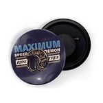 dhcrafts Fridge Magnet Blue Color Maximum Speed Demon Ride Free Wild Culture Bike Helmet Glossy Finish Design Pack of 1 (58 mm)