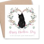 Cat Mothers Day Cards for Mum, Text of Your Choice, Personalised Mothers Day Card from the Cat, Happy Mothers Day Card Cat Mum, Cute Mothers Day Cards with Cats On (5.8 x 5.8 Inches)