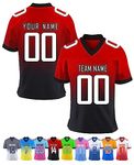 Xiuyours Custom Football Jersey Personalized Team Name Number Practice Jerseys Customized Football Shirt for Men Youth Women Kids, Color 1, Large