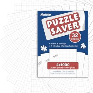 Nariolar Puzzle Glue Sheets, 32 Puzzle Saver Sheets Preserves 4×1000 Pieces Jigsaw Puzzle, Puzzle Saver for Easy Preservation in Minutes