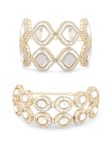 ZAVERI PEARLS Set of 2 Gold Tone Dazzling Austrian Diamonds & Stones Fusion Bracelets For Women-ZPFK17938