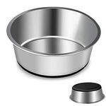 SUOXU Thick Stainless Steel Dog Bowls, Large Dog Bowl With Non-slip Silicone Bases, Pet Feeding Bowls, Dog Cat Plate,2500ML Medium and Large Dog Feeder Bowls And Water Bowls(XL-25.5cm)