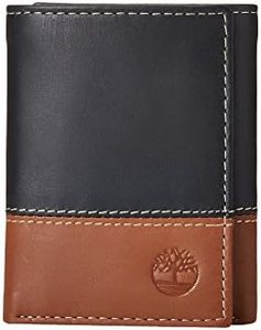 Timberland Men's Hunter Colorblocked Trifold Wallet, Black/Brown, One Size