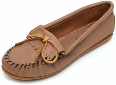 Minnetonka Women's Deerskin Soft-T Moccasin,Mocha Deerskin,8 M US