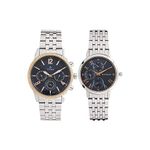 Titan Bandhan Blue Dial Quartz Multifunction Stainless Steel Strap Watch for Couple-NS17342569KM01P