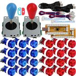 SJ@JX Arcade Game Controller USB Encoder 2 Player Gamepad Microswitch Button 8way Joystick for Nintendo Switch PC PS3 Retropie Raspberry Pi MAME