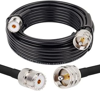 MOOKEERF PL-259 UHF CB Coax Cable 20FT, RG58 PL-259 UHF Male to Female Low Loss Antenna Extension Jumper Cable CB Radio Cable for HAM Radio, Antenna Analyzer, Dummy Load, SWR Meter