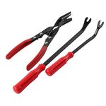 Trim Clip Pliers, 3Pcs Fastener Remover,Door Trim Rivets Clips Pliers Fastener Remover Puller Pry Bar Tool Kit,Upholstery Tools,Automotive Panel Flange Tools