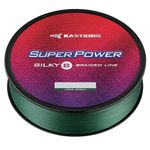 KastKing Superpower Silky8 Braided Fishing Line, Moss Green, 8 Strand, 15LB, 300Yds