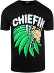 ShirtBANC Chiefn Smoke Mens Weed Shirt Native American Tee (Chief'n Smoke, S)