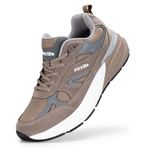 FitVille Extra Wide Walking Shoes for Men Wide Sneakers for Flat Feet Running Shoes with Arch Support for Heel Pain Relief Plantar Fasciitis(Rose Taupe/Smoky Gray,X-Wide,10.5)