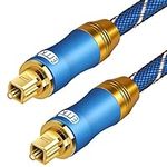 EMK Digital Optical Audio Cable Fiber Optical Toslink Cable SPDIF Audio Cable Male to Male Cord for Home Theater, Sound Bar, TV, PS4, Xbox, Playstation & More (15Ft/4.6Meters)