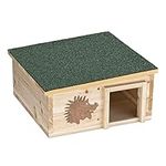 Navaris Wooden Hedgehog House - Protective Hedgehog Shelter Box for Outdoor, Garden - Hedgehog Den for Sleeping, Summer, Nesting, Winter Hibernation