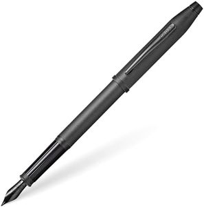 Cross Century II Black PVD Micro-knurl Fine Nib Fountain Pen - Professional Pen for Everyday Use - Smooth Writing - Comfortable Grip - Black Ink - Durable Construction - Includes Gift Box