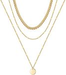 Turandoss Thick Chain Layered Necklace - Disc Necklace Thick Chain Necklaces for Women