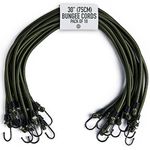 Pluvios - 30" (75CM) Heavy Duty Bungee Cords with Hooks - 10 Pack – Choice of Sizes - Multi-Purpose Elastic Bungee Straps for Luggage Straps, Camping - Weatherproof & UV Resistant