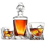 FineDine Whiskey Decanter Set - 1x Decanter 4X Glasses – Birthday Gifts for Dad Husband, Father’s Day Gift