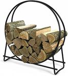 DORTALA 41'' Firewood Log Hoop, Heavy-Duty Round Steel Tubular Log Hoop, Indoor & Outdoor Firewood Storage Rack, 41 inch