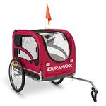 Duramaxx King Rex - Bike Trailer, Dog Stroller, Dog Bike Trailer, Steel Tube Powder Coated Stable (250L Cargo, Up to 40Kg, Easy Transport), Black/Red