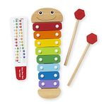 Melissa & Doug Caterpillar Xylophone Musical Toy With Wooden Mallets 39 cm x 16.5 cm x 3.8 cm | Kids Xylophone, Xylophone For Toddlers, Kids Musical Instruments, Wooden Percussion Toys For Kids Ages 3+