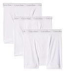 Calvin Klein Men's Cotton Classics 3-Pack Boxer Briefs, White, Large