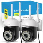 Rboxihen 2.4G/5G Outdoor Security Camera Wi-Fi Cameras 2 Pack,360°PTZ Camera Surveillance Exterieur for Home&Pet Security with Phone App/Motion Detection/Color Night Vision/2 Way Audio/Cloud Storag