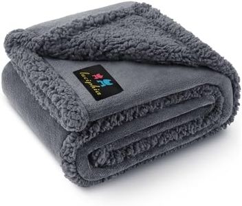 Waterproof Pet Blanket, Liquid Pee Proof Dog Blanket for Sofa Bed Couch, Reversible Sherpa Fleece Furniture Protector Cover for Small Medium Large Dogs Cats, Dark Gray Medium（57" x 40"）