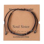 Soul Sister Gifts Inspirational Gifts Morse Code Bracelets To My Daughter/Sister/Granddaughter/Mom Bracelet Teen Girl Christmas Gifts 2023