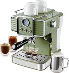 InfiniPower 15 Bar Espresso Coffee Machine with Milk Frother Steam Wand, 1350W Professional Coffee Maker, 54 Oz Removable Water Tank Espresso Maker Cappuccino, Latte, Machiato, Green, For Home Barista