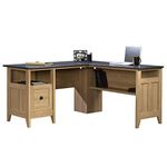 Sauder August Hill L-Desk, Dover Oak Finish