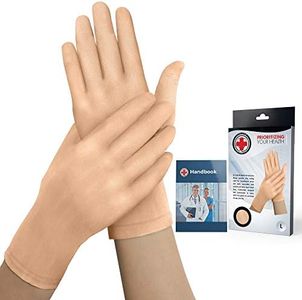 Doctor Developed Arthritis Gloves w/Doctor Handbook - Compression Gloves for Arthritis Pain Relief - Arthritis Gloves for Women & Men, Arthritis Compression Gloves (Nude, Full-finger, Medium)