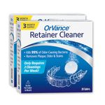 OrVance Retainer Cleaner Tablets (6 Month Supply) | Only 2 Cleanings Per Week Required | Removes Odors, Stains, Plaque for Invisalign, Mouth/Night Guards, and Removable Dental Appliances