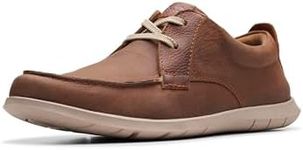 Clarks Men's Flexway Lace Boat Shoe, Dark Tan Leather, 9 US