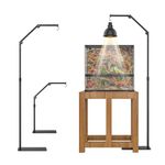 HVAYING Reptile Lamp Stand - Metal Bracket,Adjustable Height 21-51 Inch , 360° Rotation Swing Arm Floor Holder for Terrarium Lighting and Heating - Perfect for Dome Lampshades