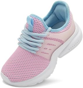 Troadlop Boys Shoes Barefoot Breathable Lace-up Ahletic Shoes Kids Pink Size 5 M US Big Kid