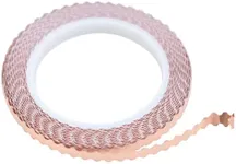 Poeeytnek® Dual-Scalloped Copper Tape for Stained Glass & Church Glass Restoration - 7/32" & 13/32" Self-Adhesive Crafting Supplies, DIY Paper Circuits, Tiffany Lamps Repair (7/32 * 3/8)