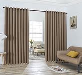 LinenZone Brown Taupe Extra Wide Curtain Panels with 2 Matching Tie-Backs. Use As Wall Curtains, Curtain Room Dividers, Portable Office Walls Dividers, Dividers for Bedroom. (Nicole 108 x 132 Taupe)