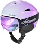 Odoland Snowboard Helmet, Ski Helmet with Ski Goggles for Adults, Durable PC Shell & EPS Foam, Safety Snow Helmets Goggles for Men Women Youth, Gradient Lavender, S