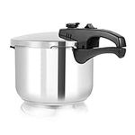 Tower T80244 6L/22cm Pressure Cooker with Steamer Basket, Stainless Steel, Silver