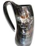 INSTOOK Viking Drinking Horn Tankard Authentic Medieval Inspired Drinking Mug/Cup (650 ml).
