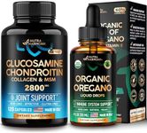 NUTRAHARMONY Glucosamine Chondroitin Capsules & Organic Oregano Oil Drops