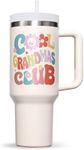 Fimibuke Best Grandma Gifts - 40 OZ Tumbler with Handle Christmas Gifts for Grandma from Granddaughter, Grandson, Grandkid - Cool Grandmas Club Funny Insulated Cup for New Grandma, Grandmother, Nana