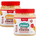 MYPB Peanut Butter Powder makes 1.7kg Spread | 400g Original, 400g Pure PBP combo | upto 54g Proteins | 100% Peanuts without Fatty Oils |Pack of 2 |Shake Bake Kids, Gym, Fitness