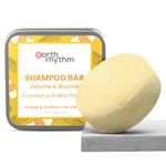 Earth Rhythm Milk Protein Shampoo Bars, Helps Strengthen Hair, Boost Thickness, Sulphate & Paraben Free - 80gm (Tin)