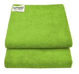 SOFTSPUN Microfiber Hair & Face Care Towel Set of 2 Piece, 40x60 Cms, 340 GSM (Green). Super Soft & Comfortable, Quick Drying, Ultra Absorbent in Large size.